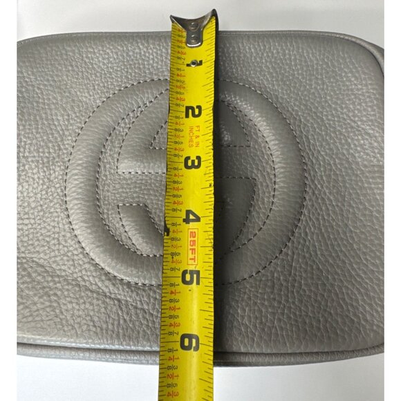 Gucci Soho Disco Pebble Gray Leather Small Crossbody Bag - Picture 11 of 16